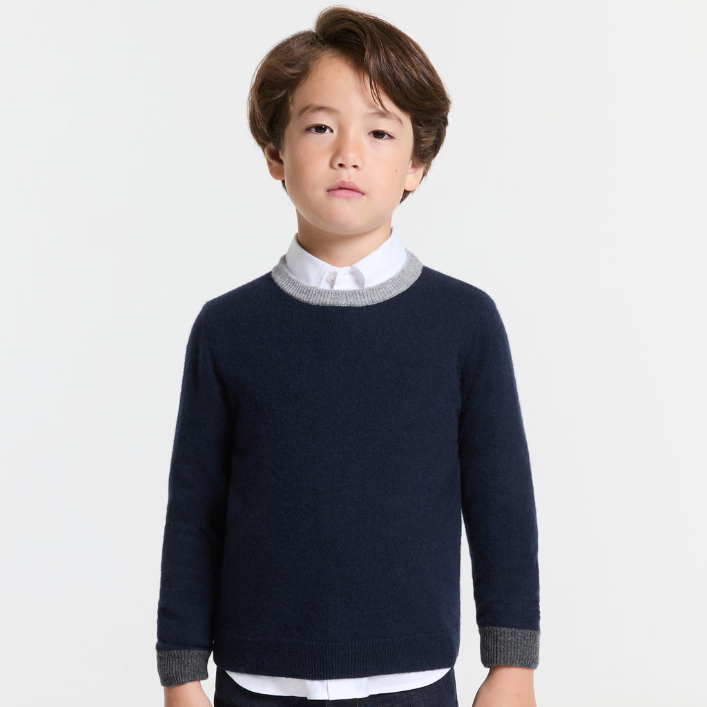 JC-TB012 Jacadi Cashmere sweater for boys - Navy