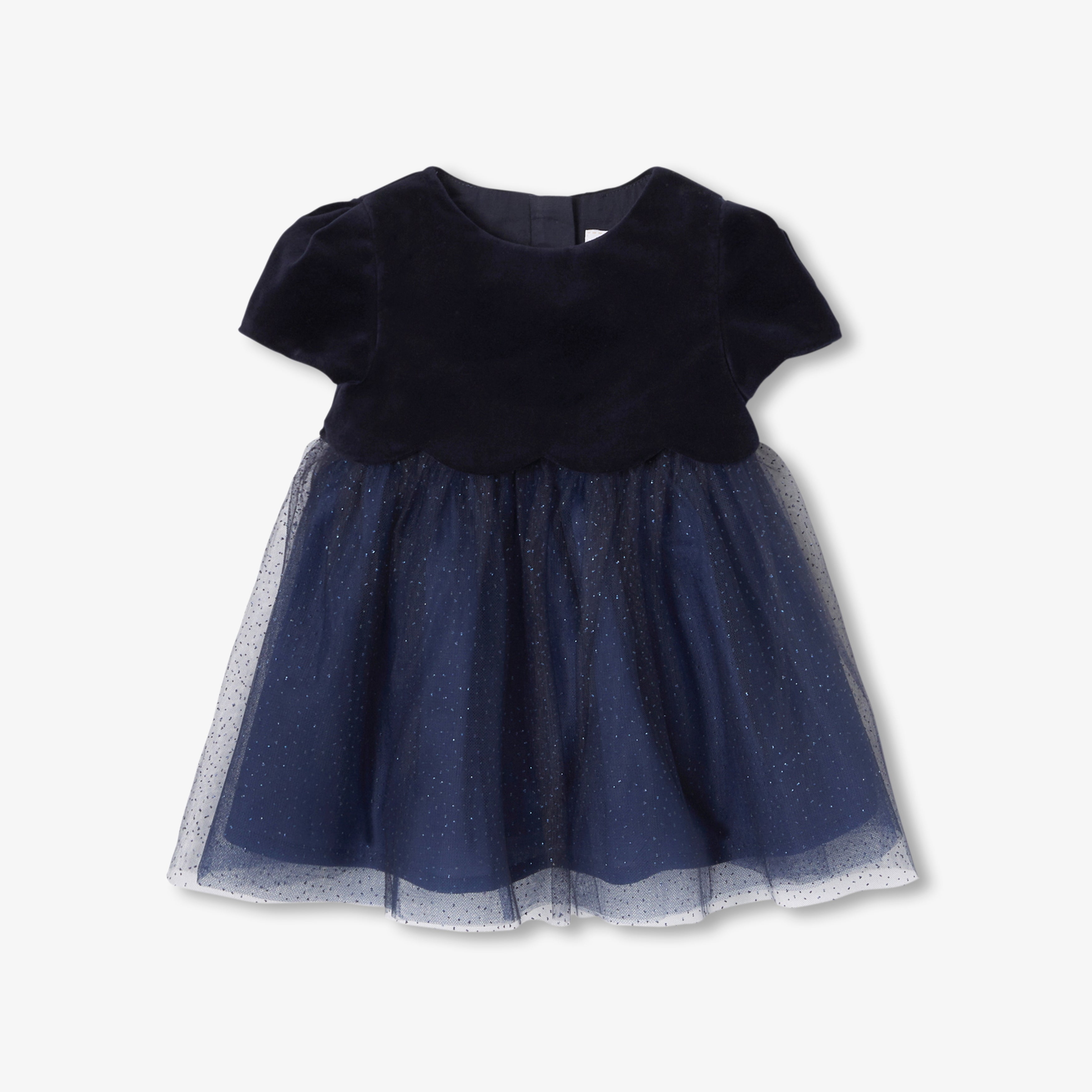 JC-NG074 Jacadi navy blue two-piece formal dress for baby girls