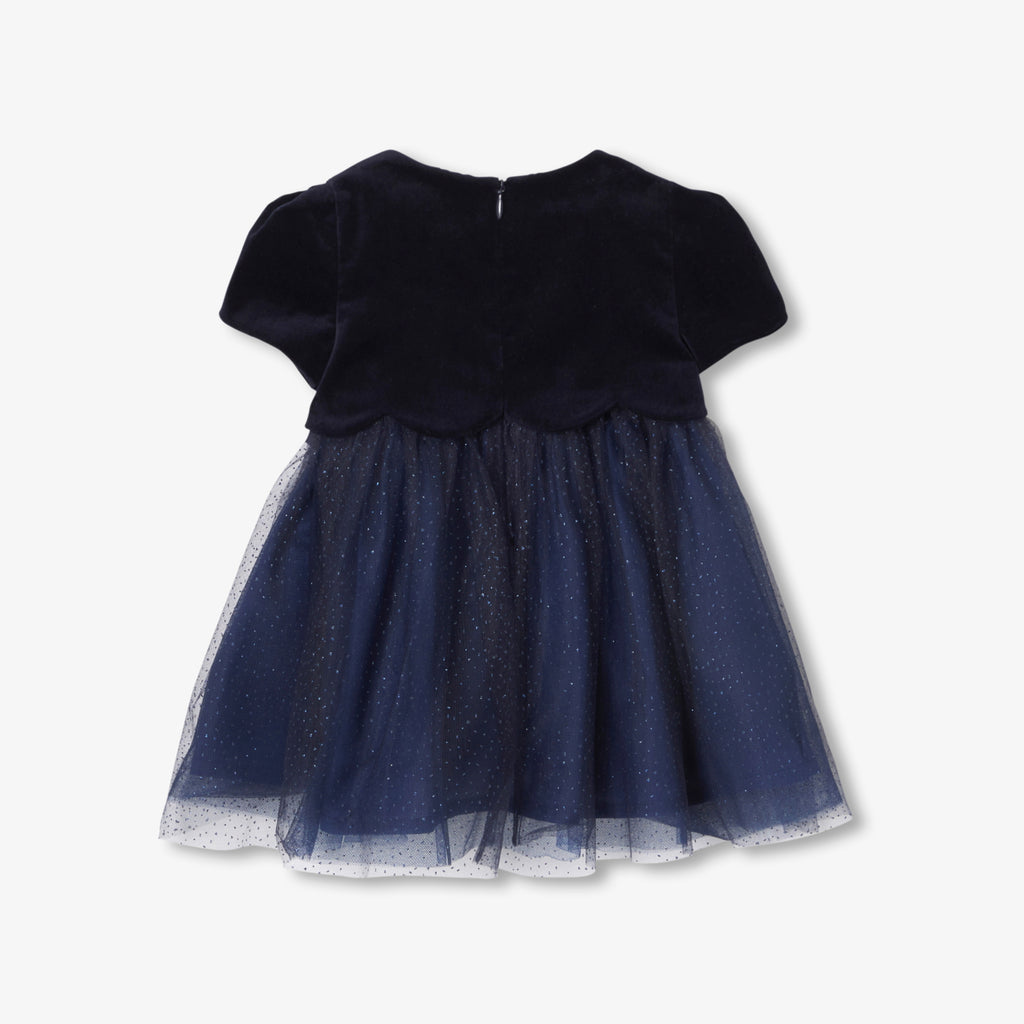 JC-NG074 Jacadi navy blue two-piece formal dress for baby girls
