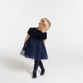 JC-NG074 Jacadi navy blue two-piece formal dress for baby girls