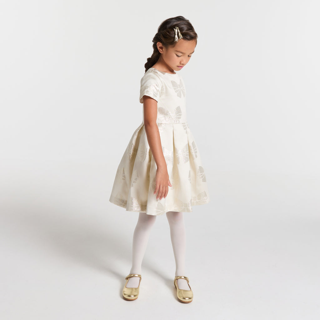 JC-TG076 - Jacadi Girl dress jacquard bow