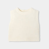Sleeveless knit vest for baby girls - Soft White