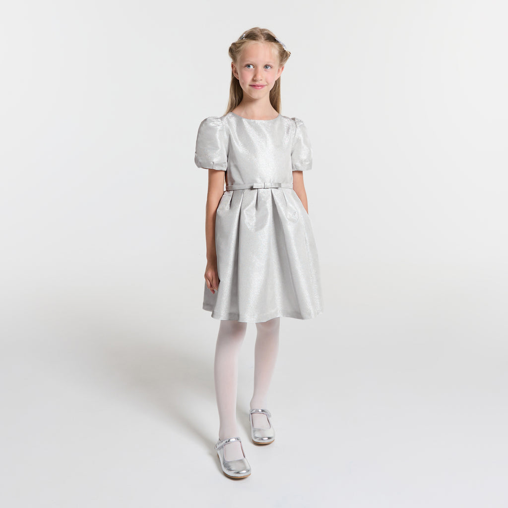 JC-TG028 Jacadi Metallic Fabric Dress for Girls