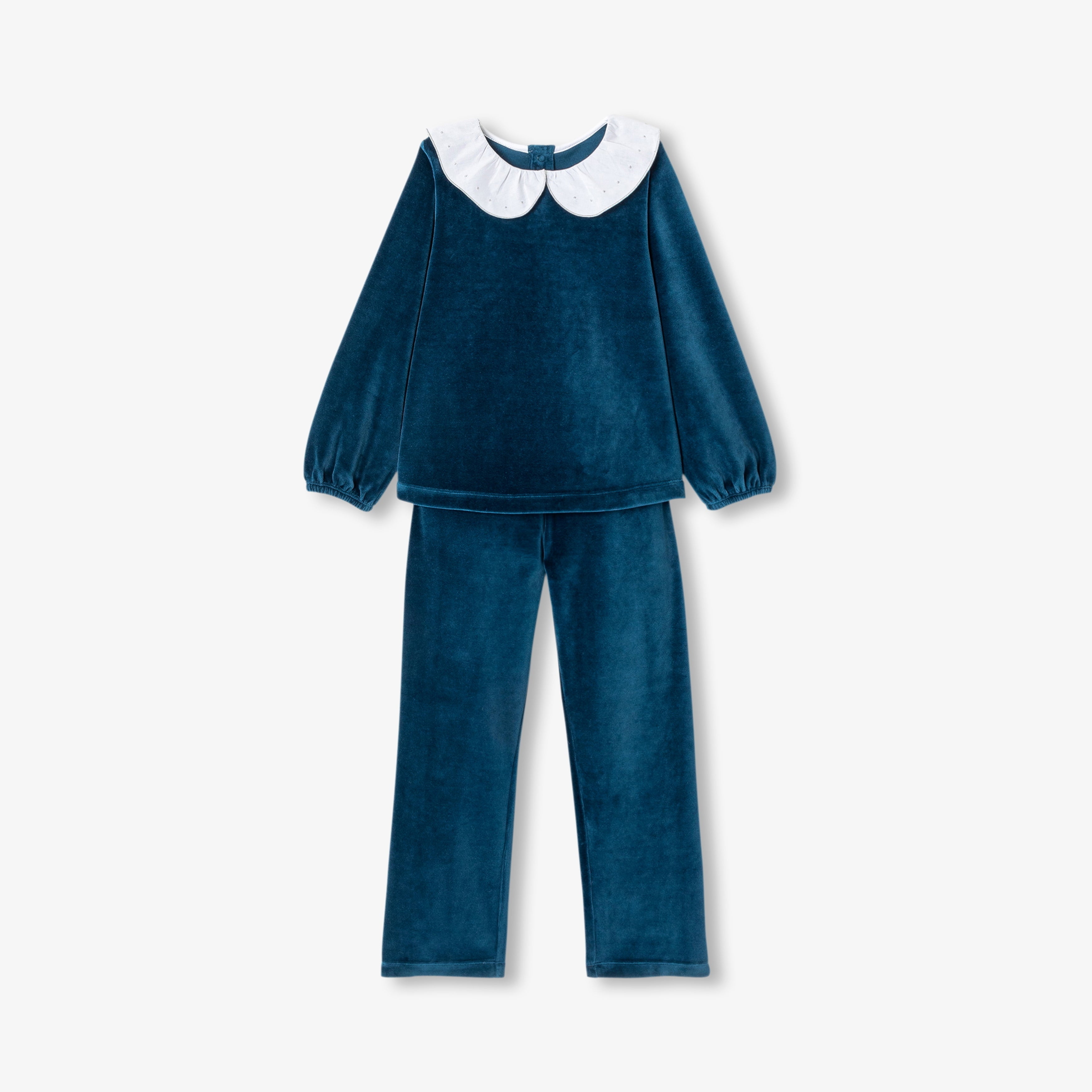 JC-TG058 Jacadi Girls Pyjamas in velvet girls (petrol blue)