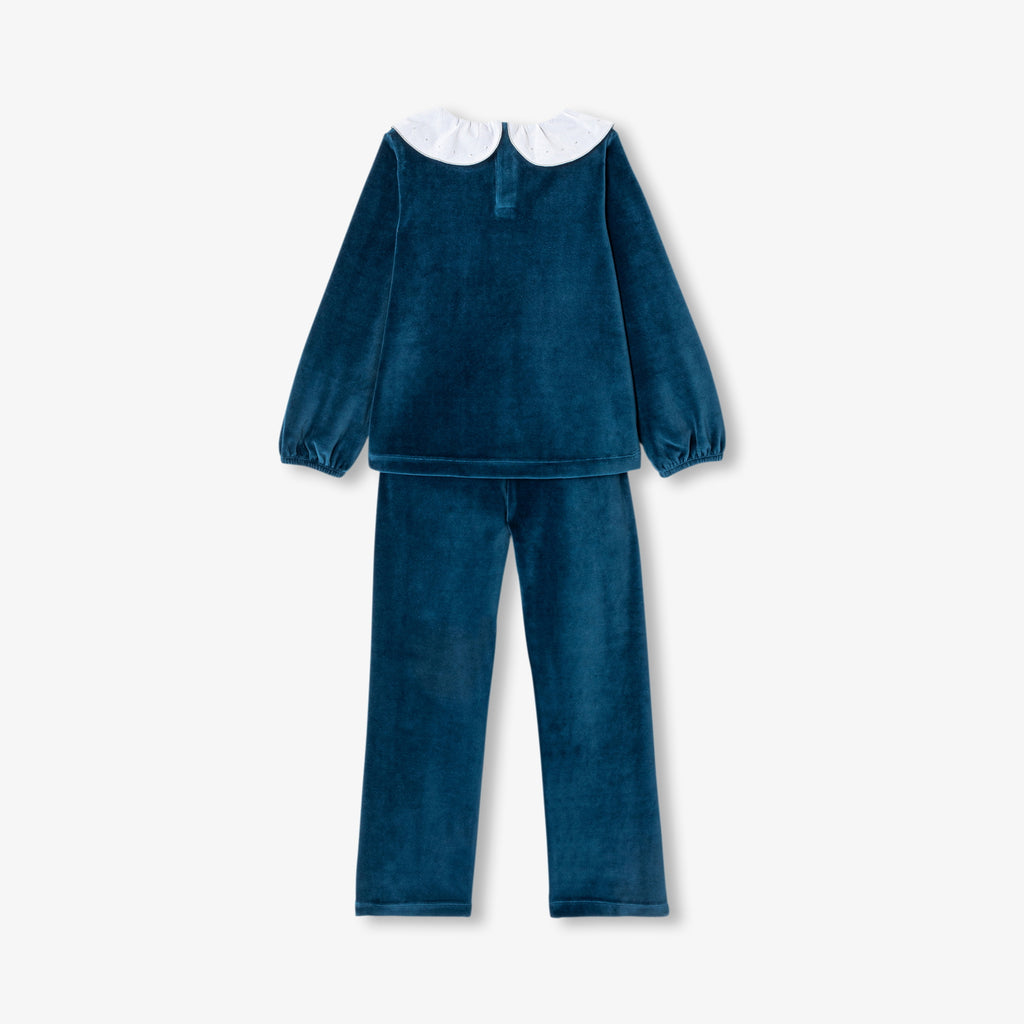 JC-TG058 Jacadi Girls Pyjamas in velvet girls (petrol blue)
