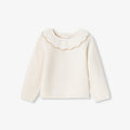 JC-NG036 Jacadi Baby Girl Ruffle Collar Sweater - Sweet White