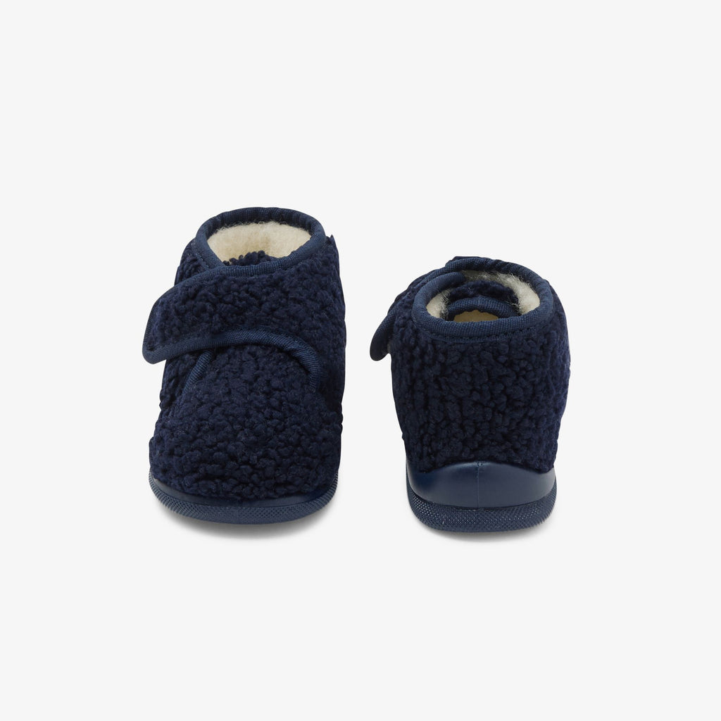 Baby boy faux fur slippers - Navy Blue Jacadi