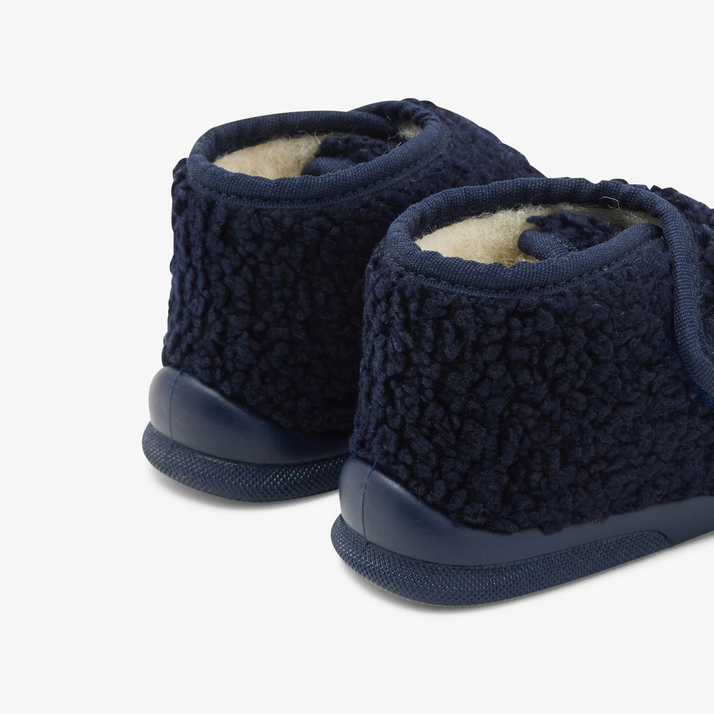 Baby boy faux fur slippers - Navy Blue Jacadi