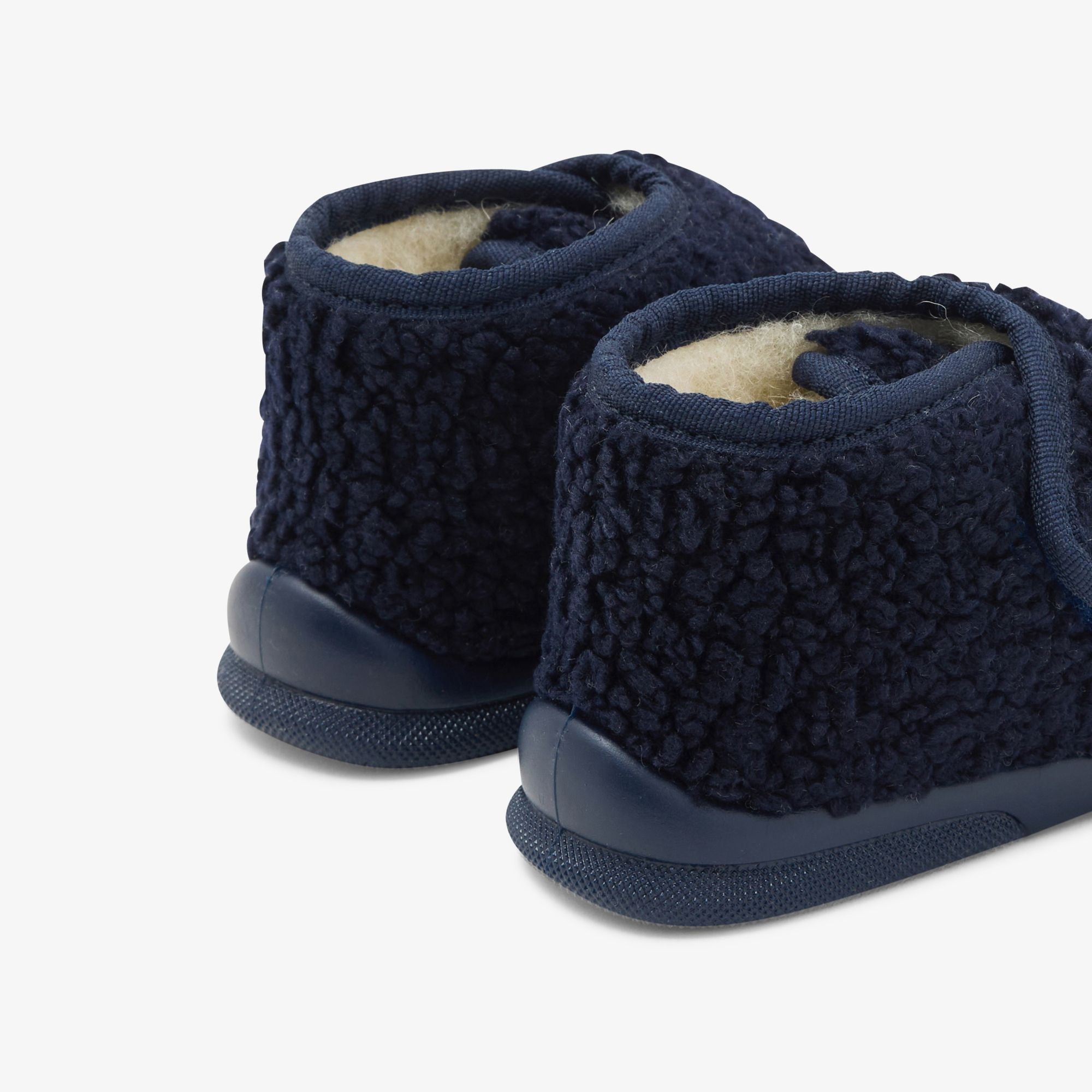 Baby boy faux fur slippers - Navy Blue Jacadi