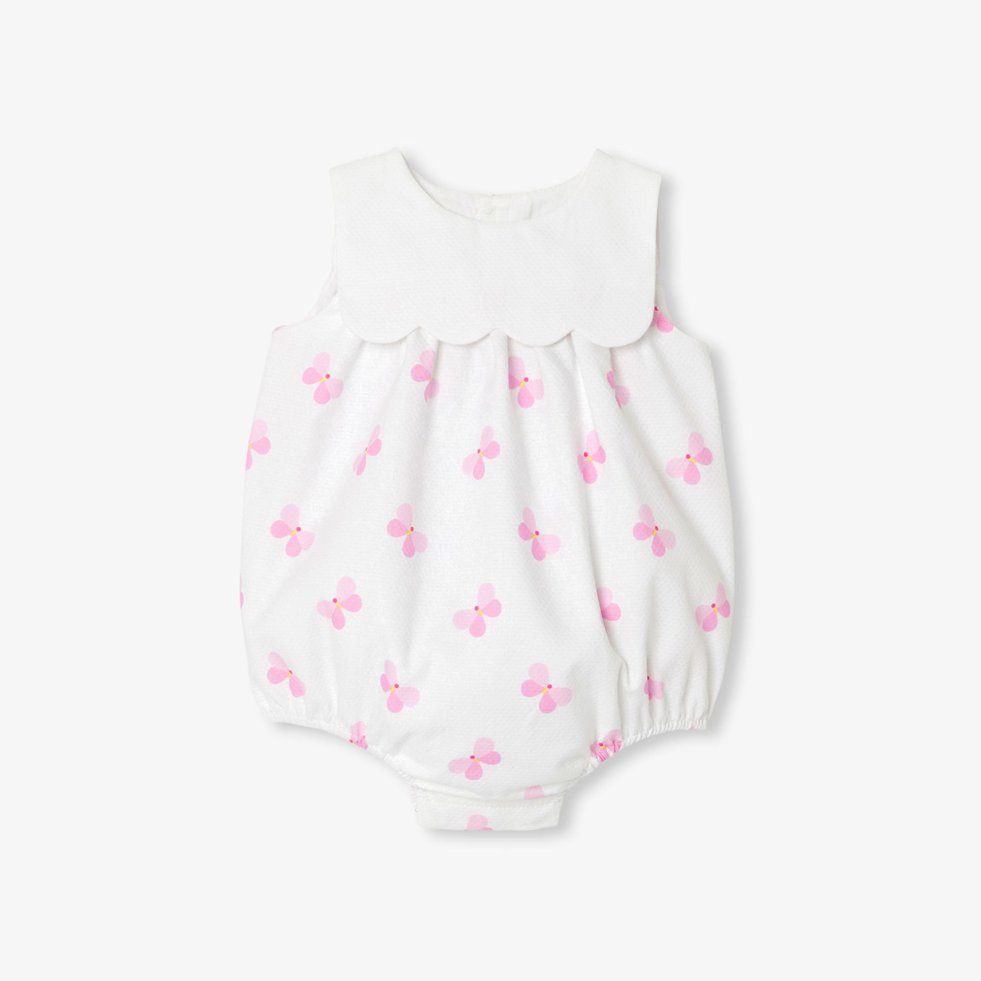 JC-NG149 - Jacadi Newborn girl cotton piqué romper