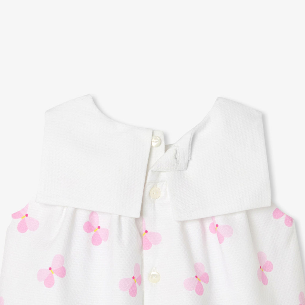 Romper in Cotton Piqué Baby Girl - White/Multicolour