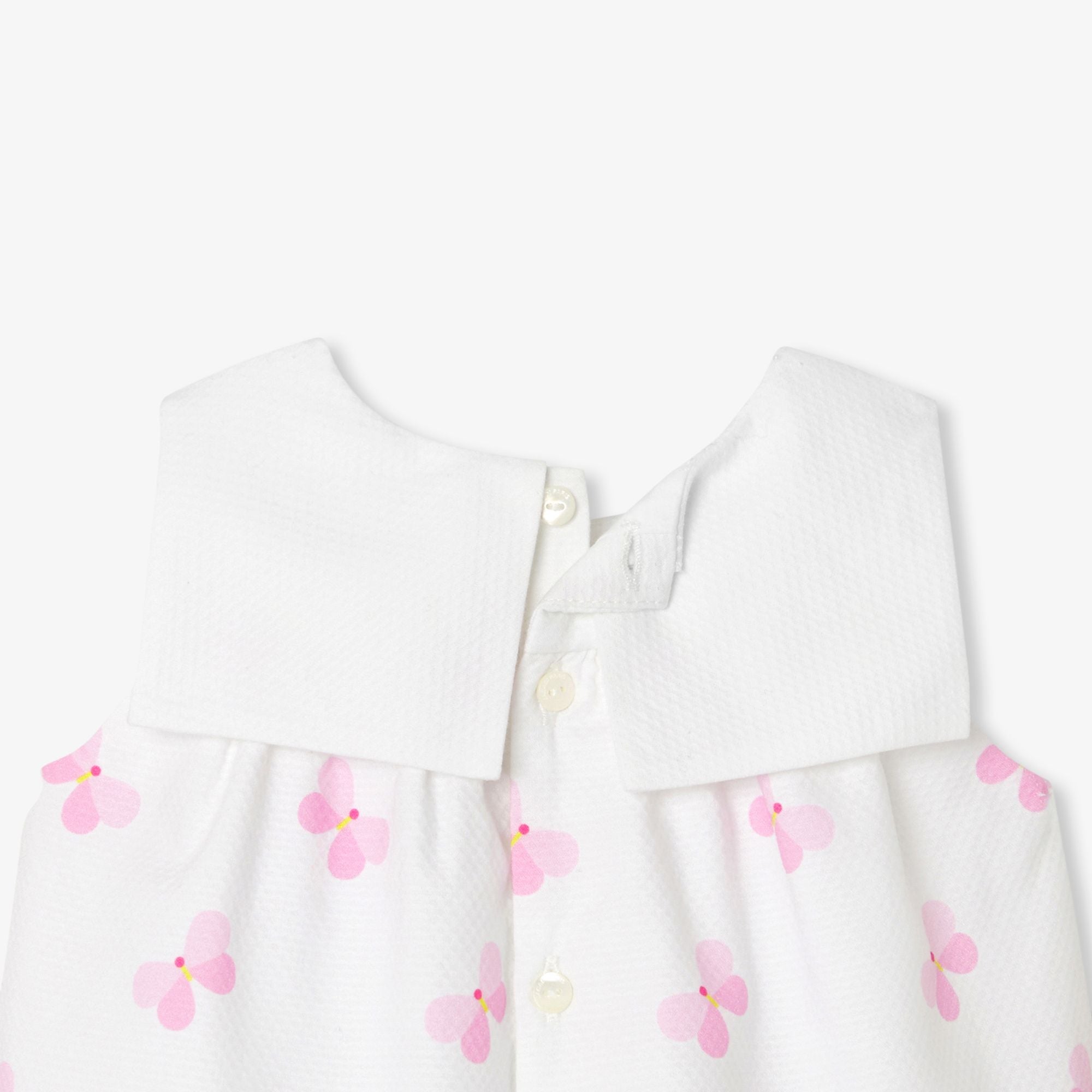 Romper in Cotton Piqué Baby Girl - White/Multicolour