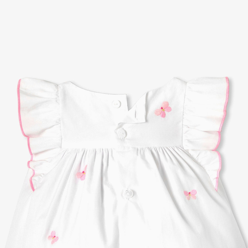 Dress in Cotton Poplin Baby Girl - White/Multicolour