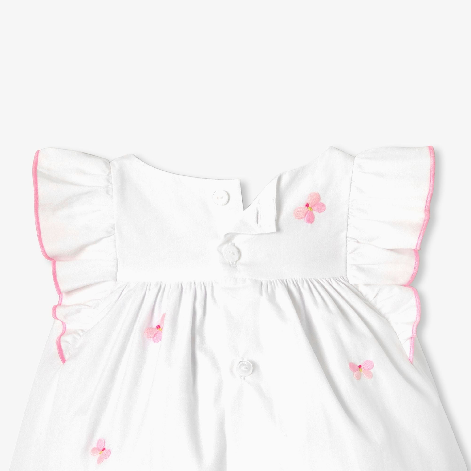 Dress in Cotton Poplin Baby Girl - White/Multicolour