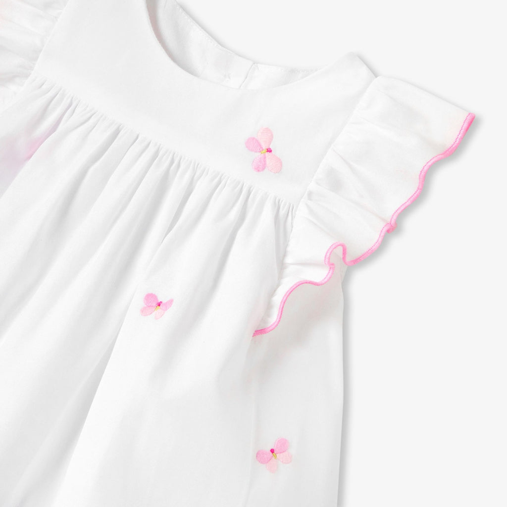 Dress in Cotton Poplin Baby Girl - White/Multicolour
