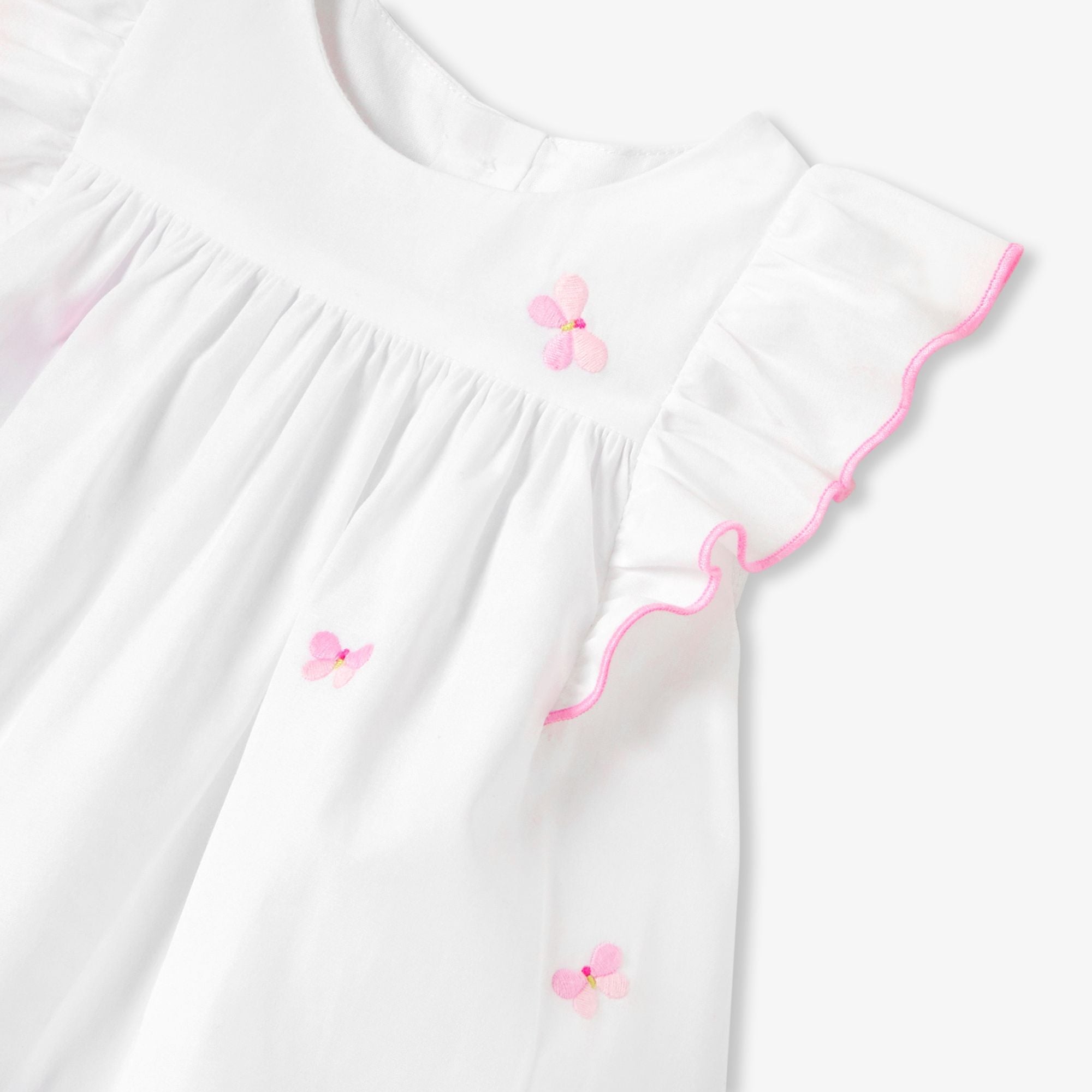 Dress in Cotton Poplin Baby Girl - White/Multicolour