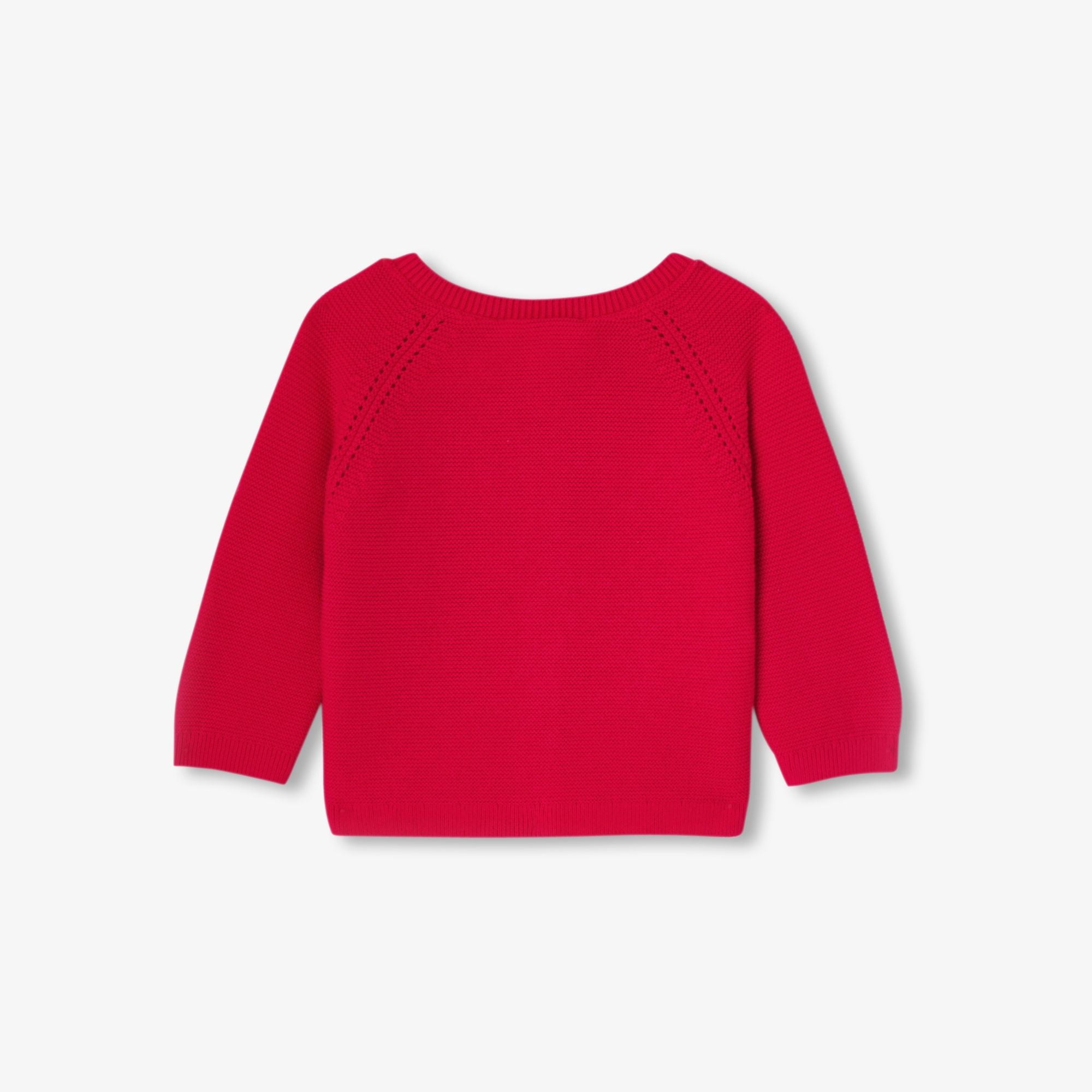 Baby girl cotton garter-stitch cardigan - Jacadi Red