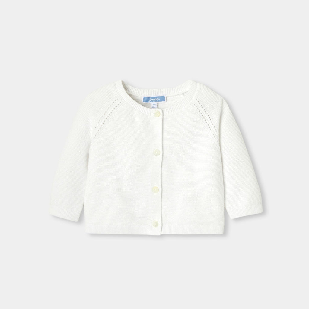 Baby girl cotton garter-stitch cardigan