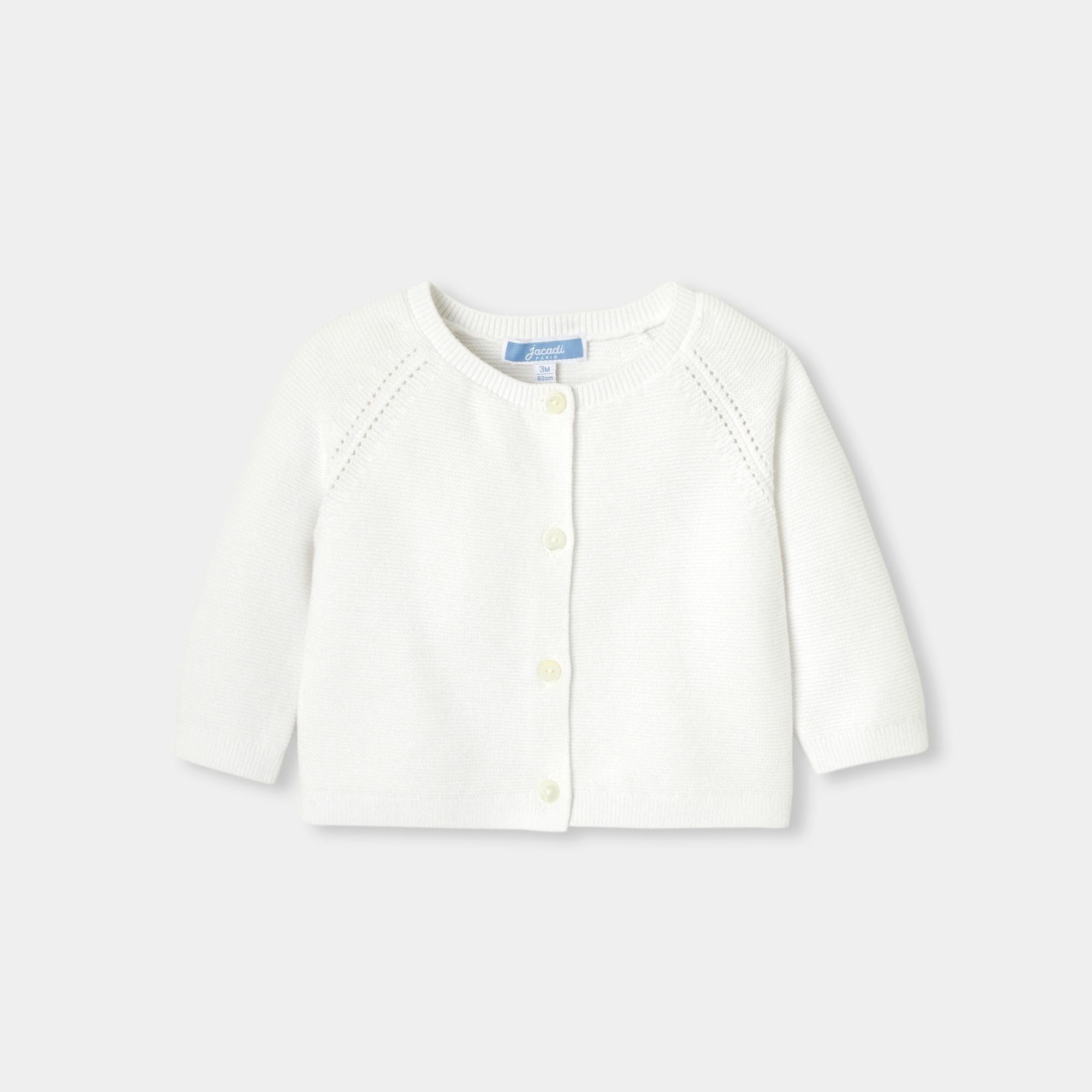 Baby girl cotton garter-stitch cardigan