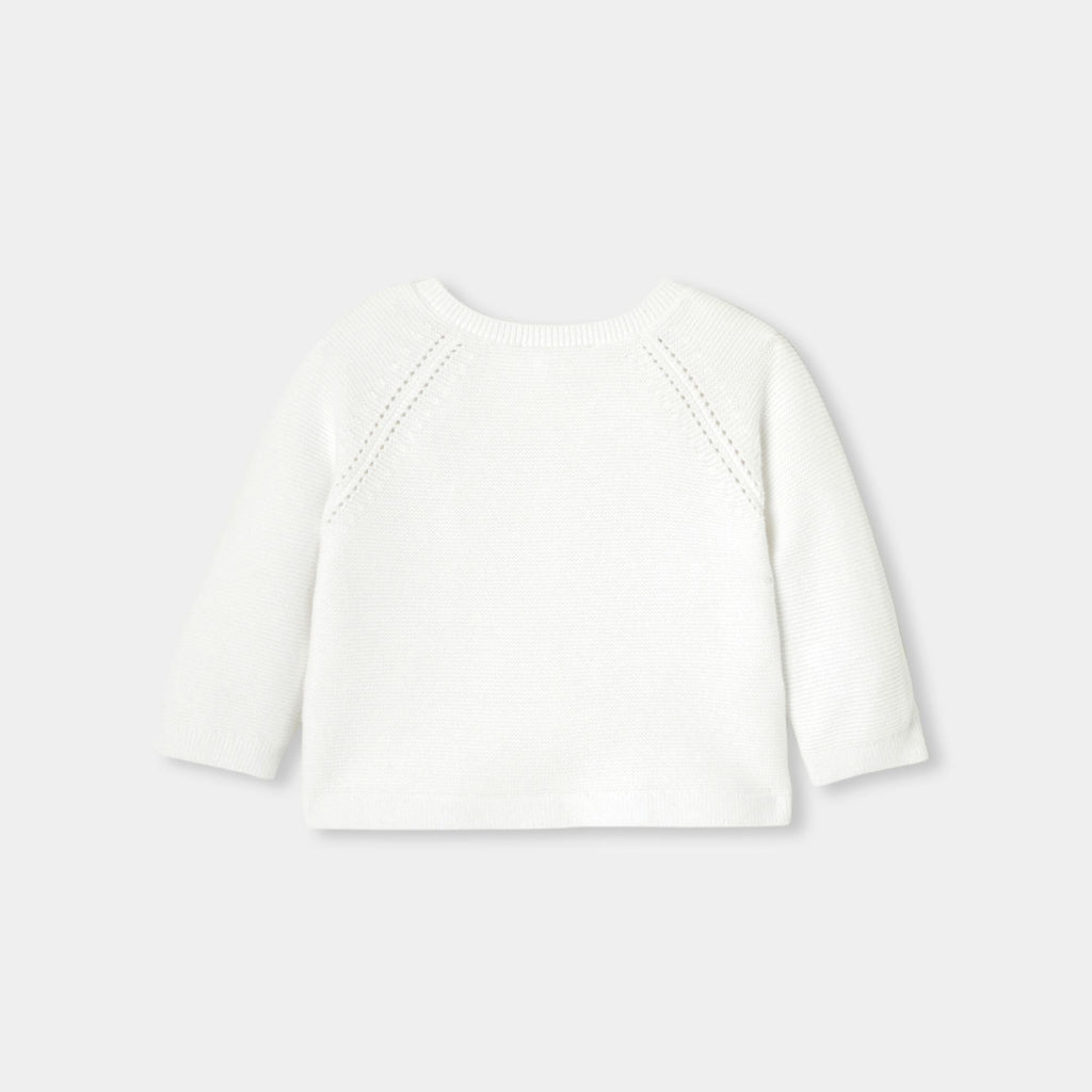 Baby girl cotton garter-stitch cardigan