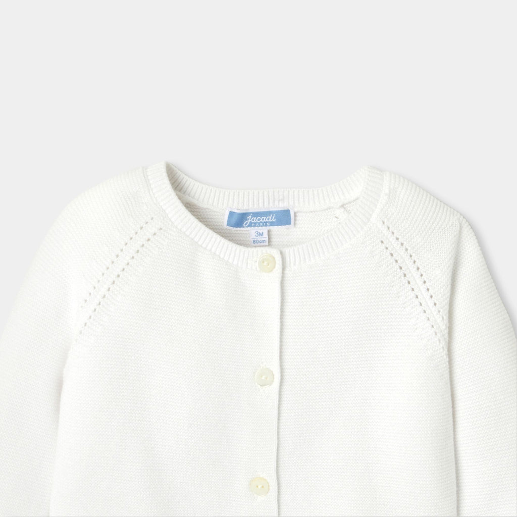 Baby girl cotton garter-stitch cardigan