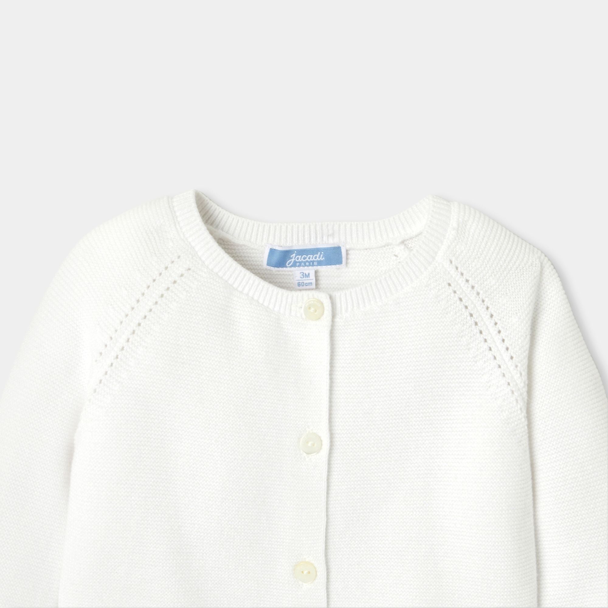 Baby girl cotton garter-stitch cardigan