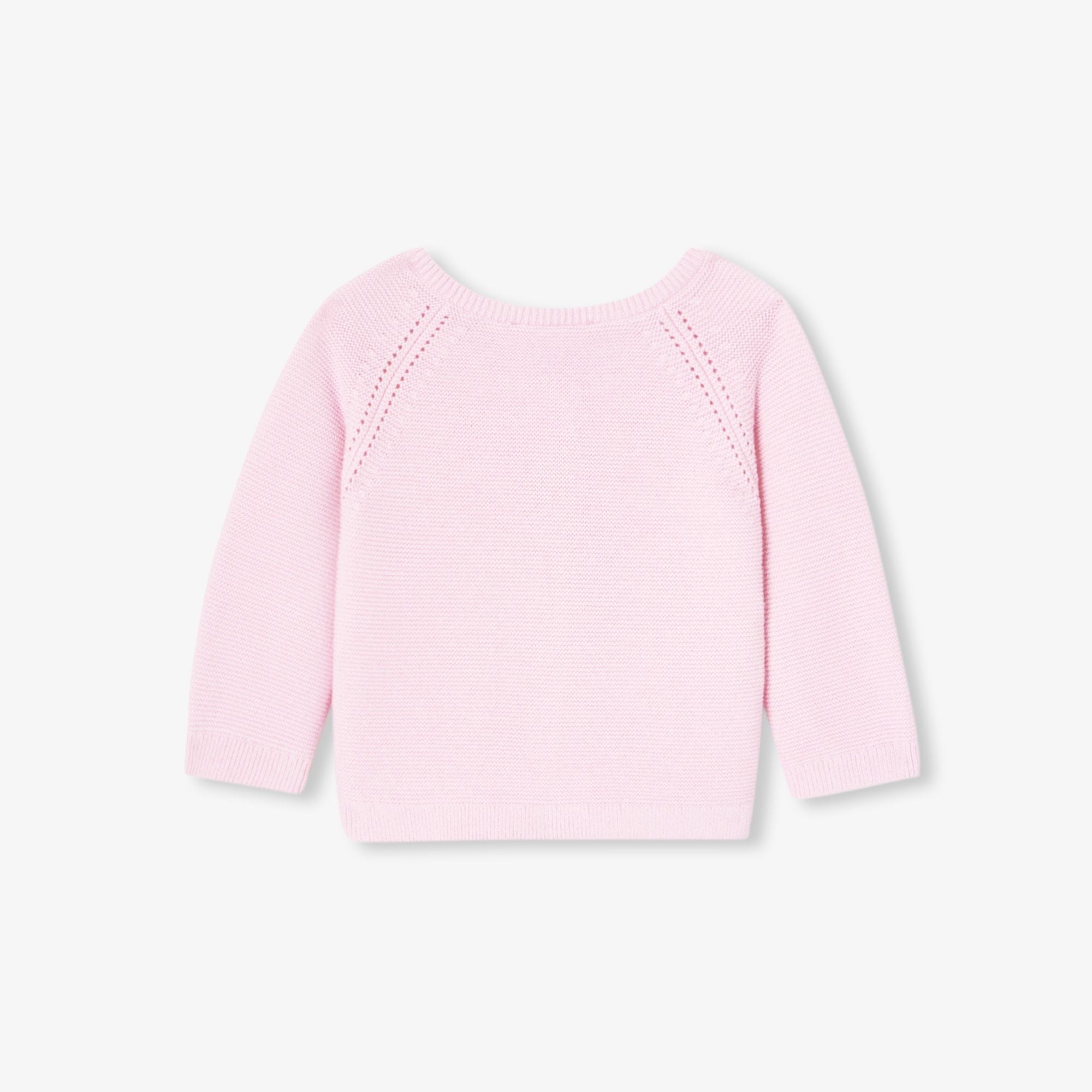 Baby girl cardigan in garter stitch cotton