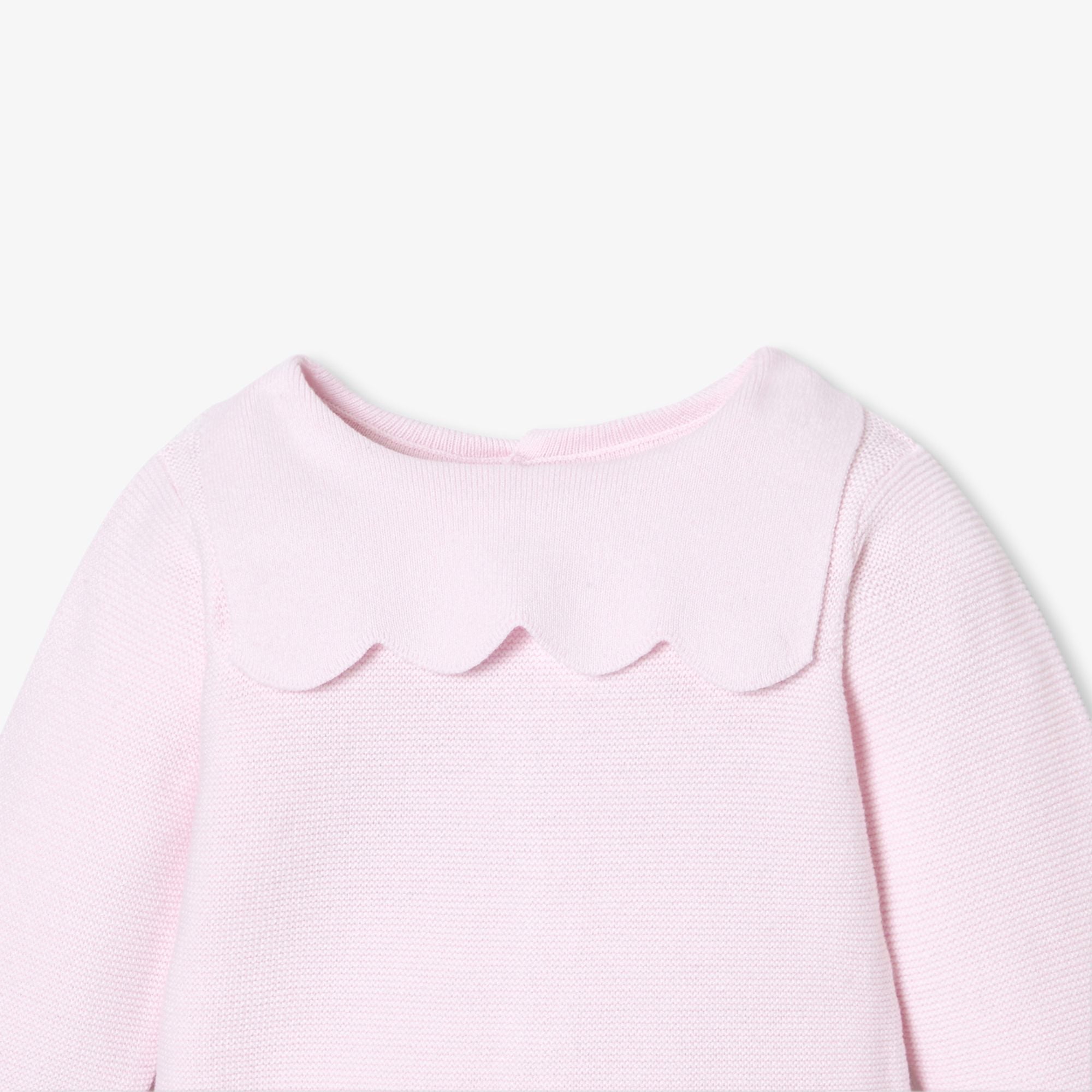 Outfit Set in Top in Garter Stitch Baby Girl - Rosa Pallido Jacadi