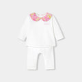 JC-NG107 - Jacadi Comfort quilted cotton jersey outfit set for newborn girl