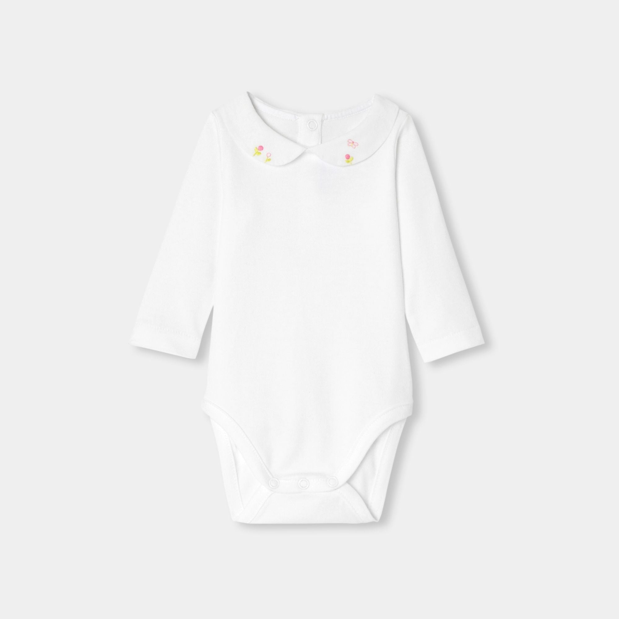 JC-NG166 - Jacadi Baby Girls' Interlock Cotton Bodysuit - White