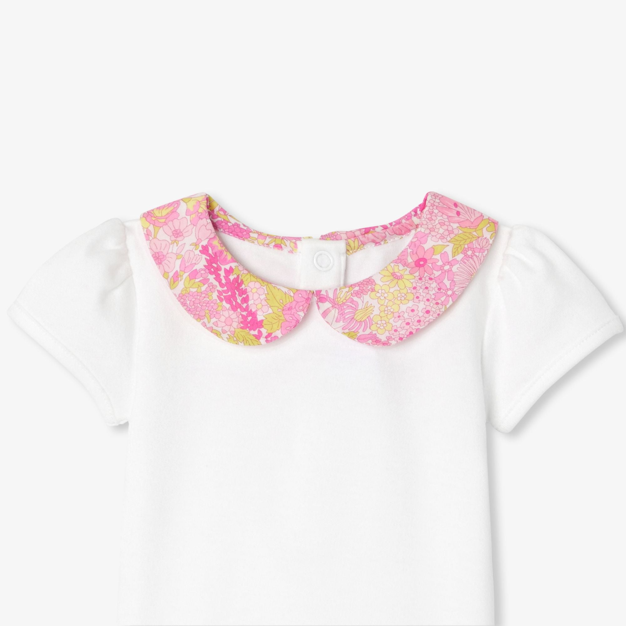 Baby girl short-sleeved cotton bodysuit