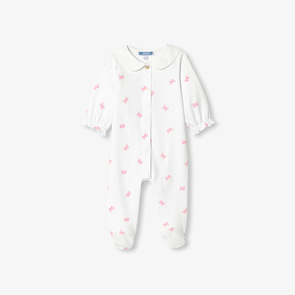 Baby girl cotton interlock pyjamas - White/Multicolour