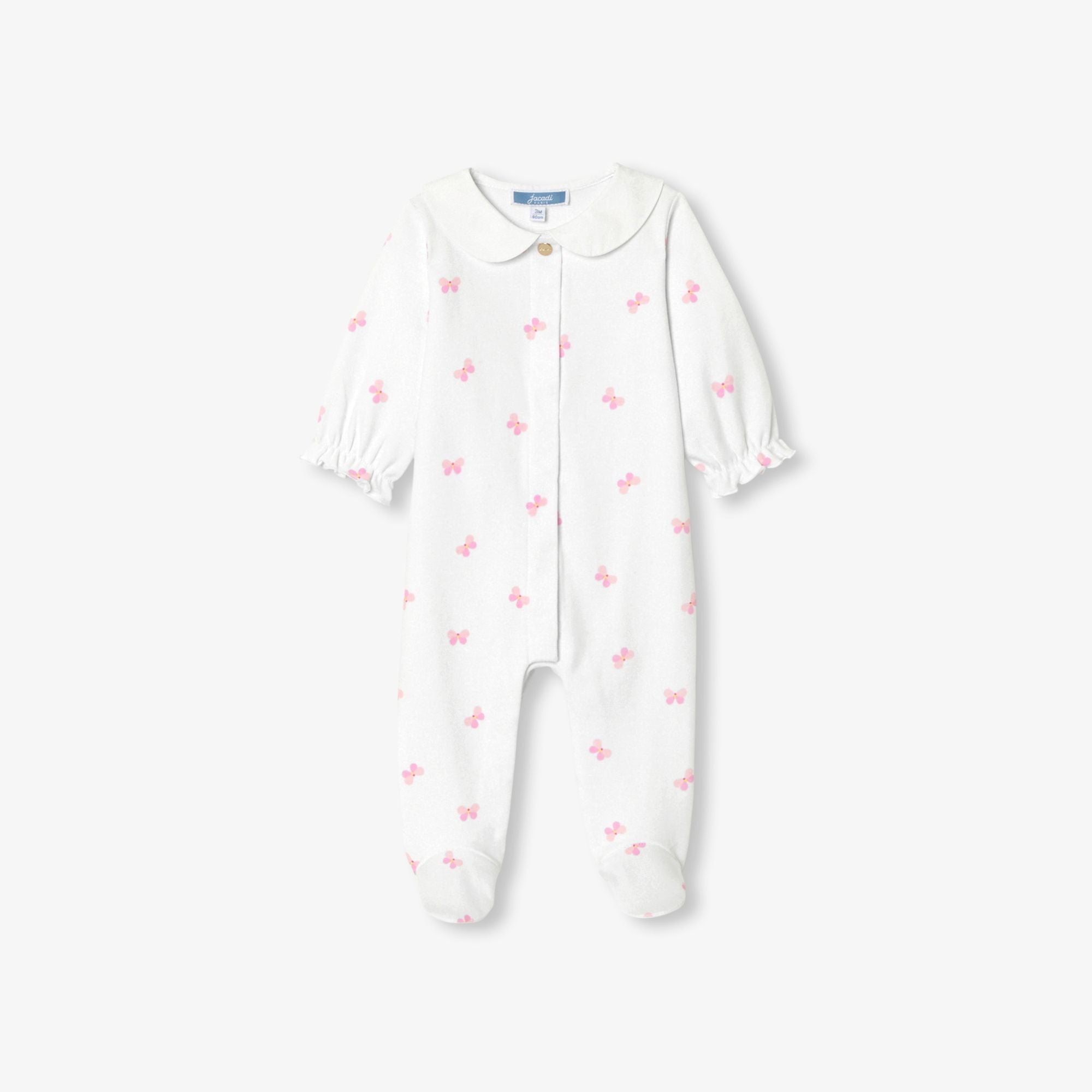 Baby girl cotton interlock pyjamas - White/Multicolour