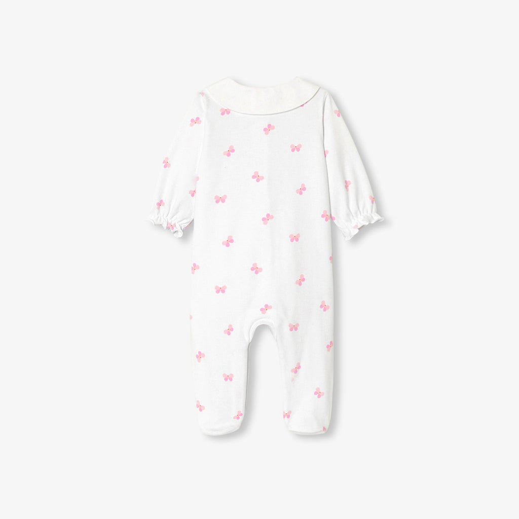 Baby girl cotton interlock pyjamas - White/Multicolour