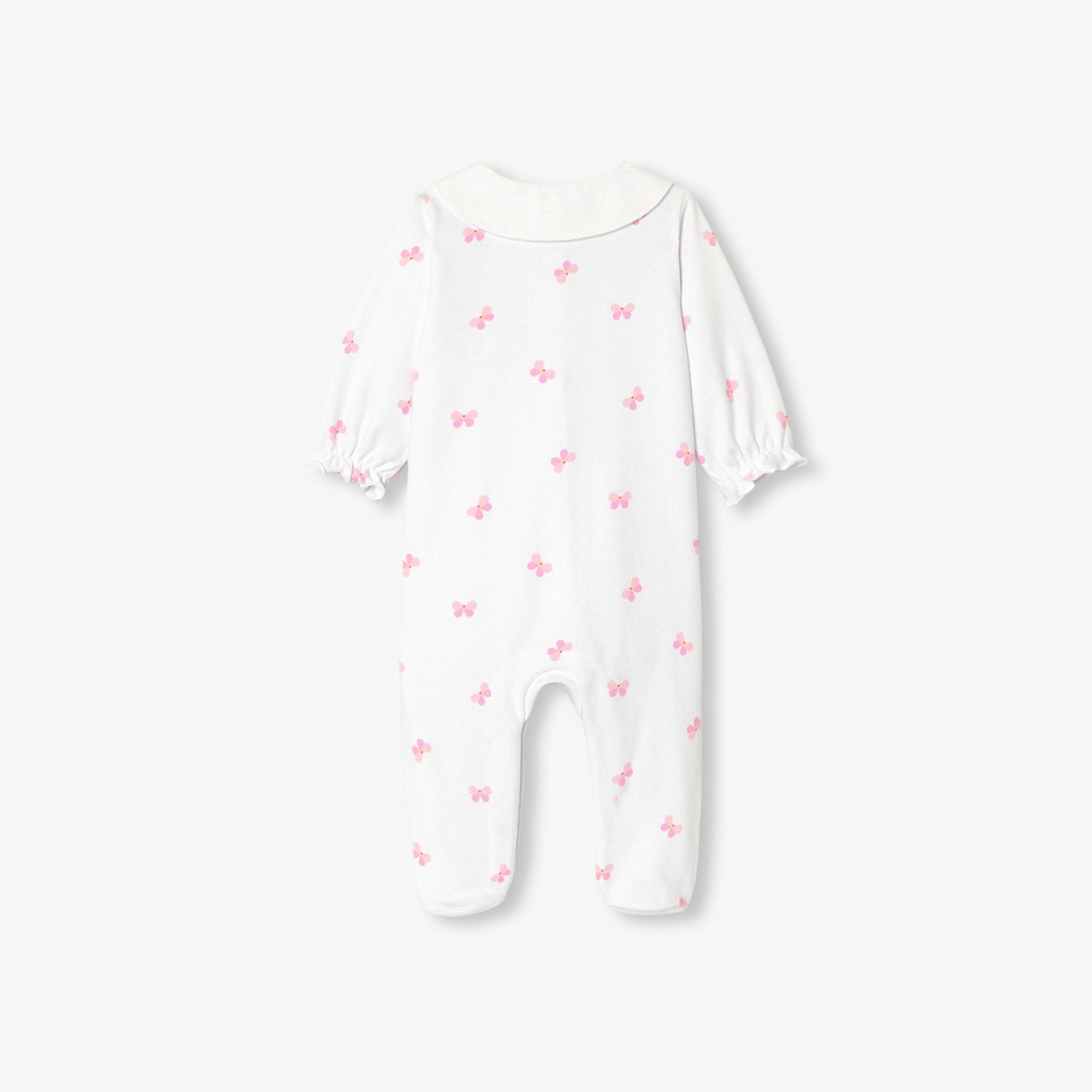 Baby girl cotton interlock pyjamas - White/Multicolour