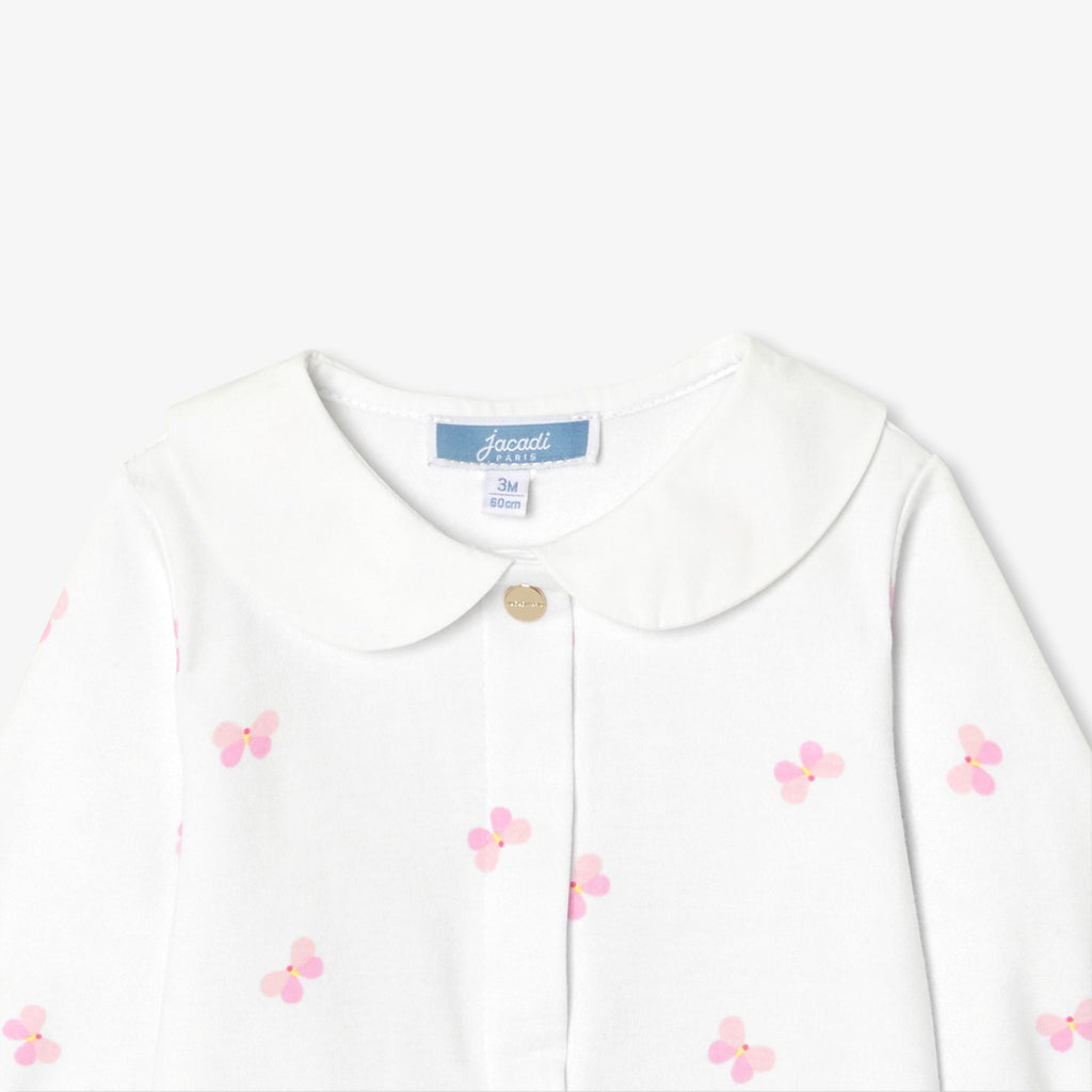 Baby girl cotton interlock pyjamas - White/Multicolour