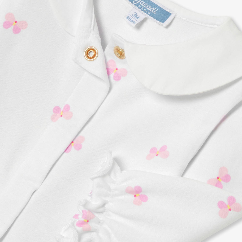 Baby girl cotton interlock pyjamas - White/Multicolour