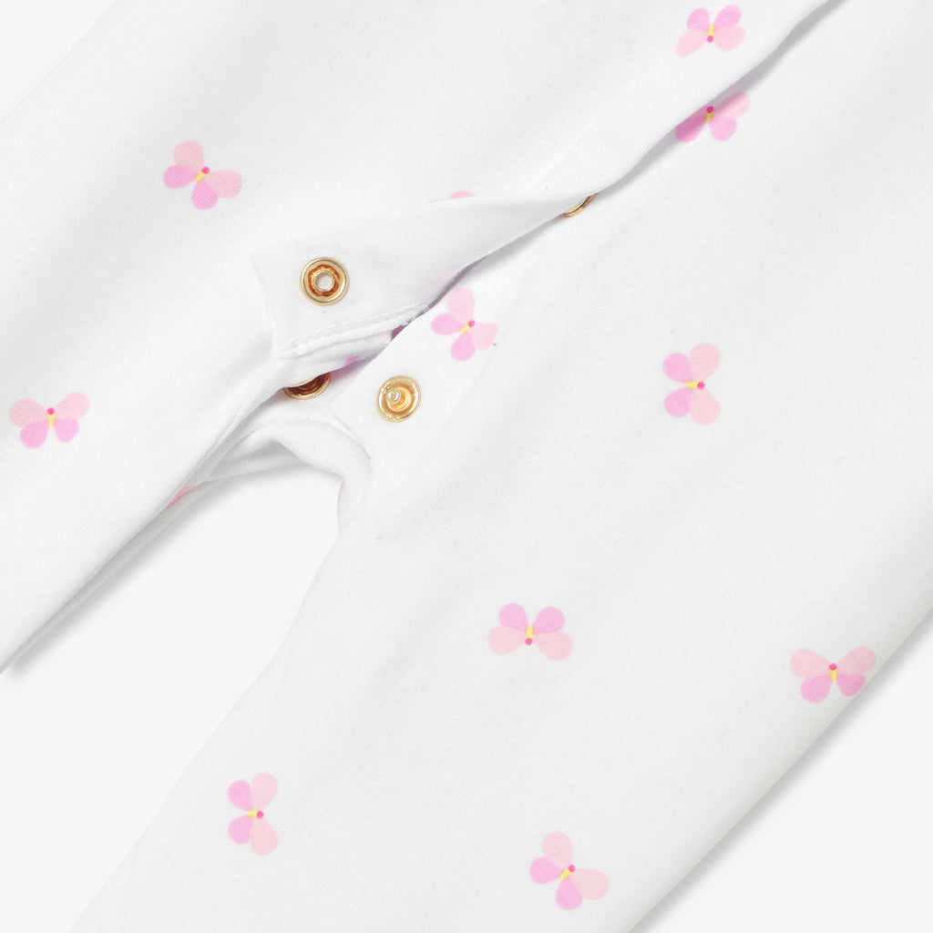 Baby girl cotton interlock pyjamas - White/Multicolour