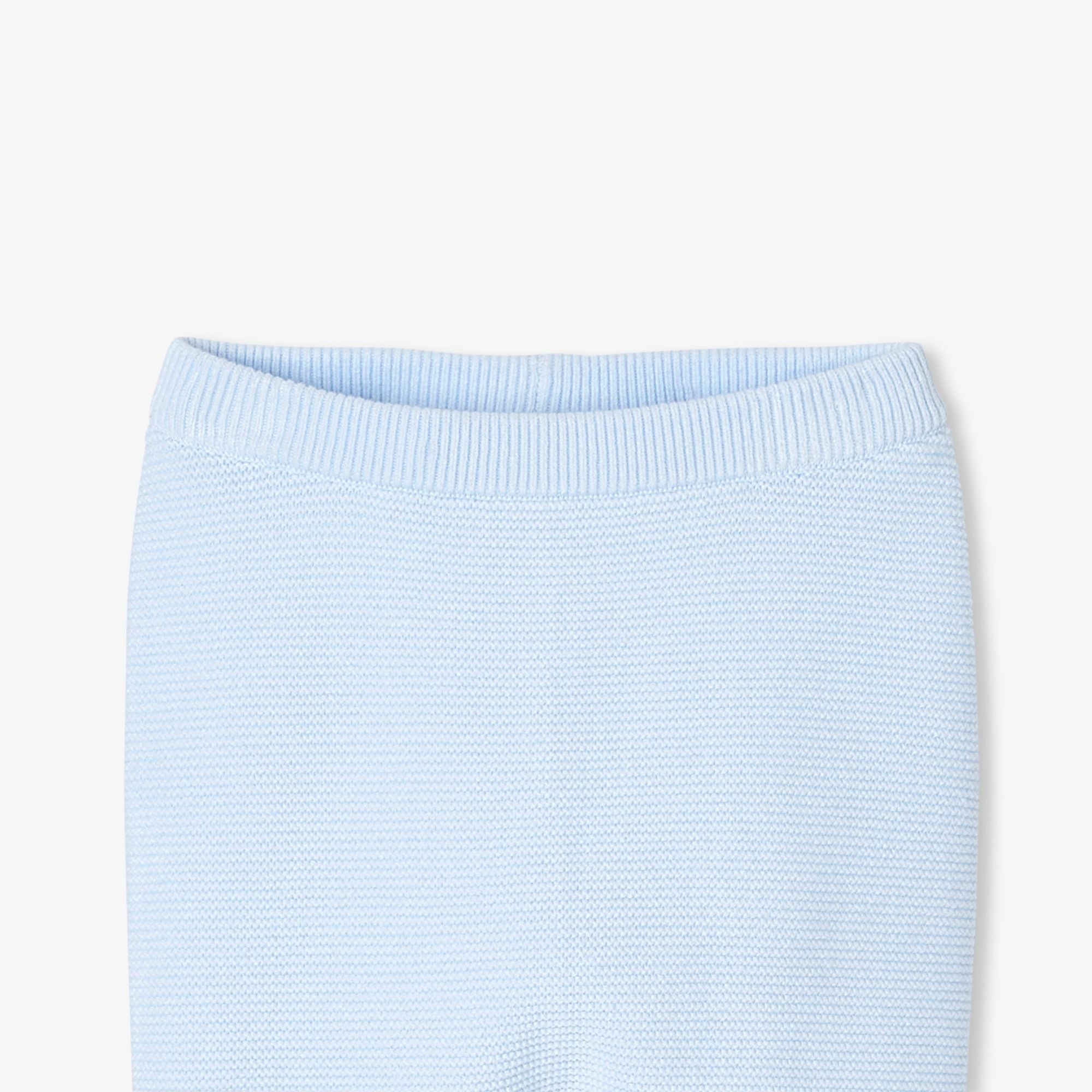 Outfit Set in Top in Garter Stitch Baby Boy - Blu Chiaro