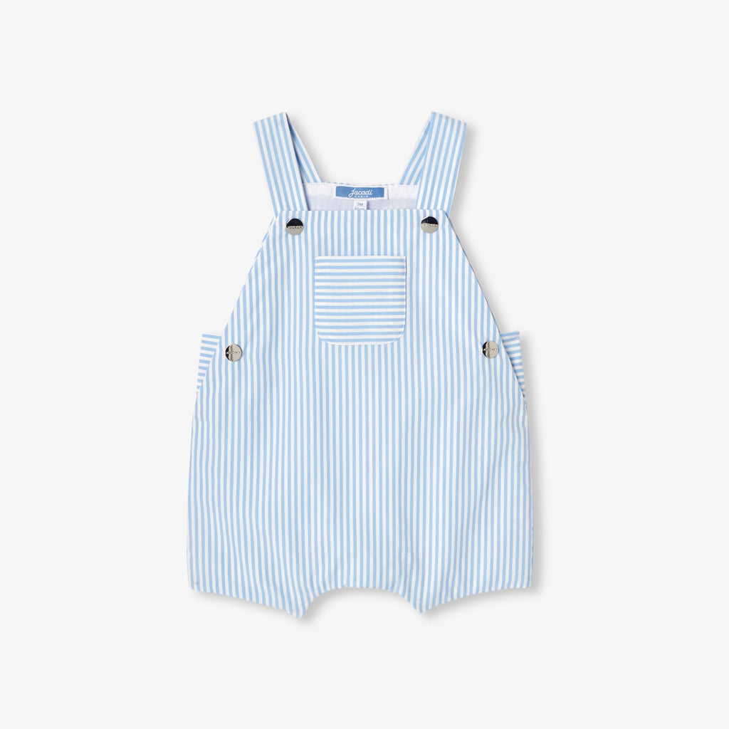JC-NB080 - Jacadi Newborn striped poplin short overalls