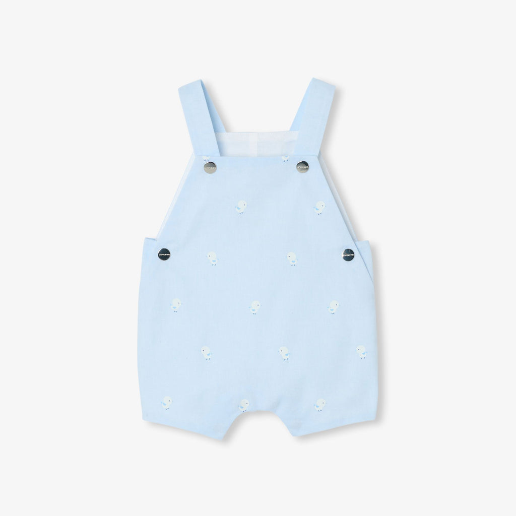 JC-NB085 - Jacadi Newborn Oxford cotton short overalls