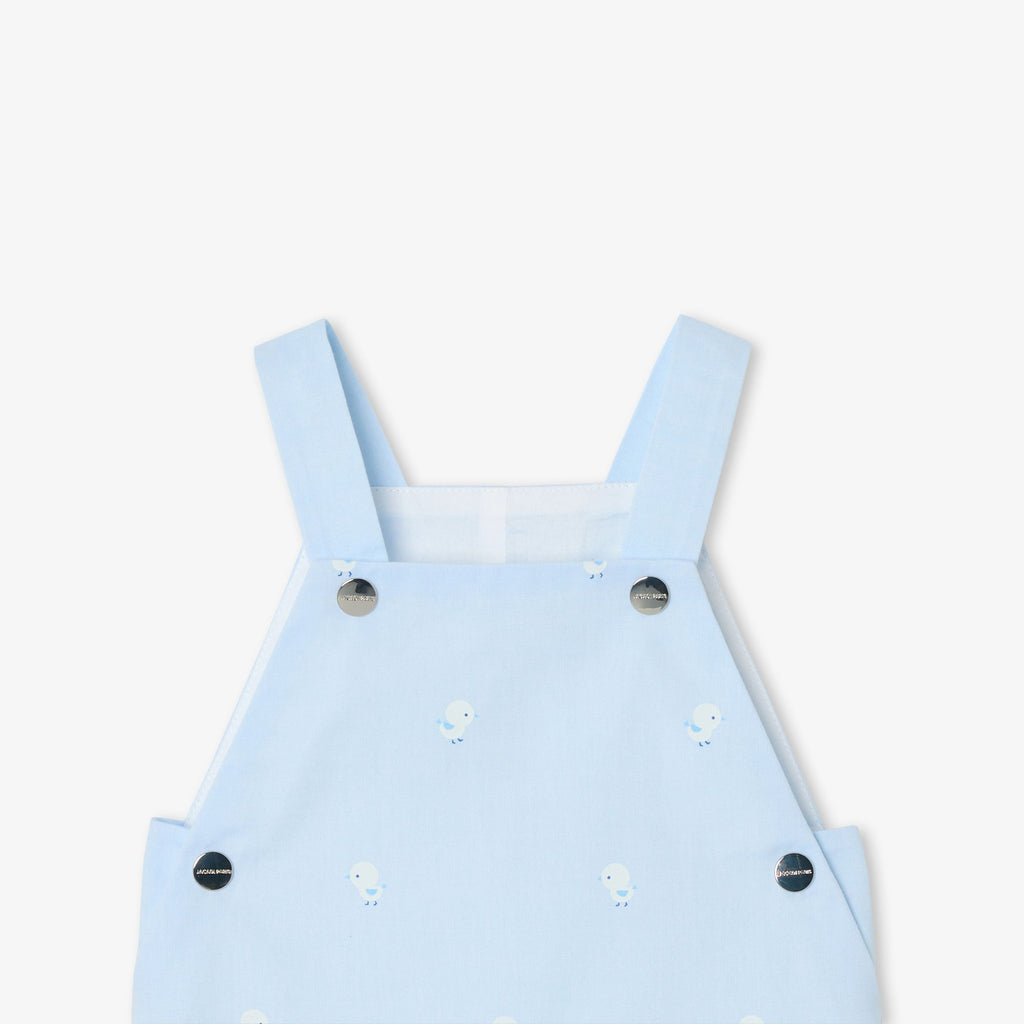 Short Dungarees in Oxford Cotton Baby Boy - Blue/Multicolour