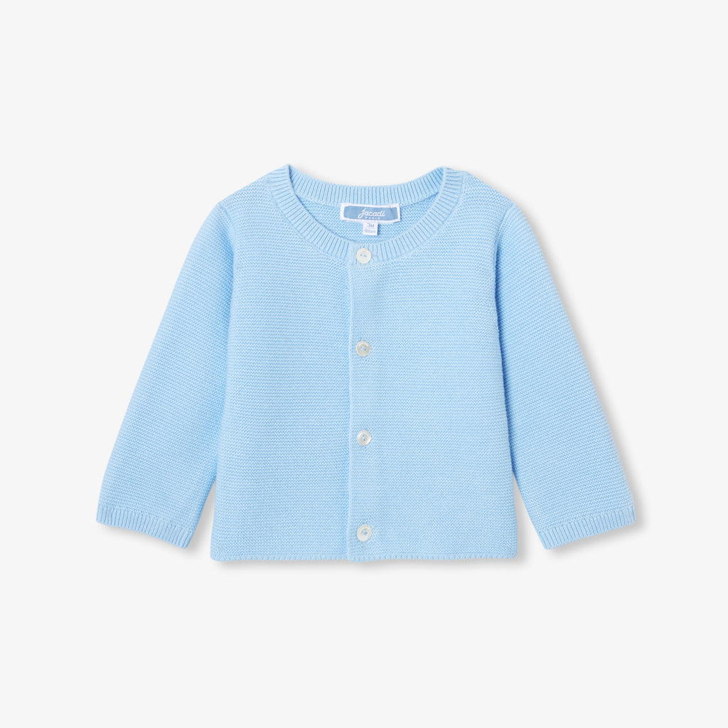 JC-NB060 - Jacadi Newborn garter-stitch cotton cardigan