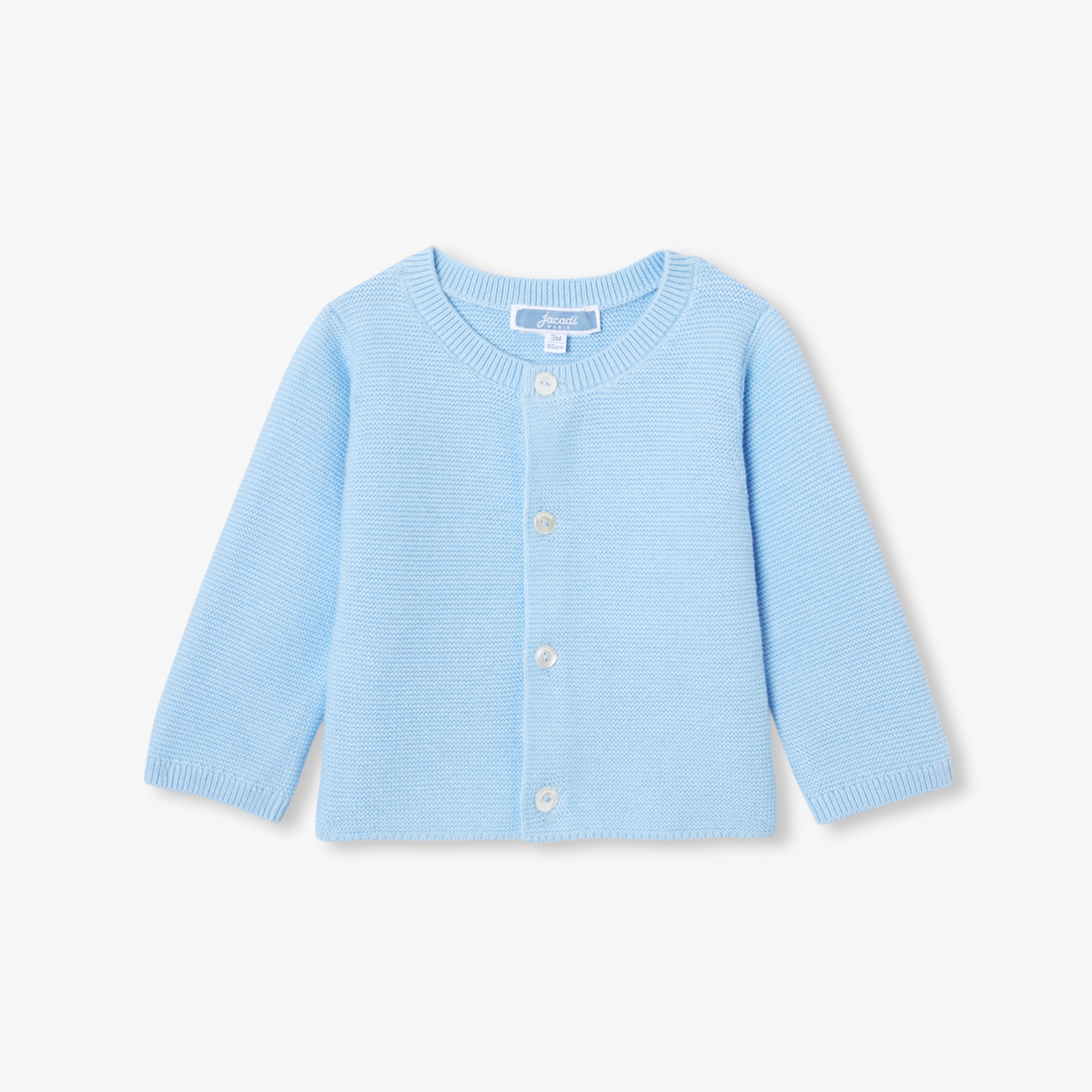 JC-NB060 - Jacadi Newborn garter-stitch cotton cardigan