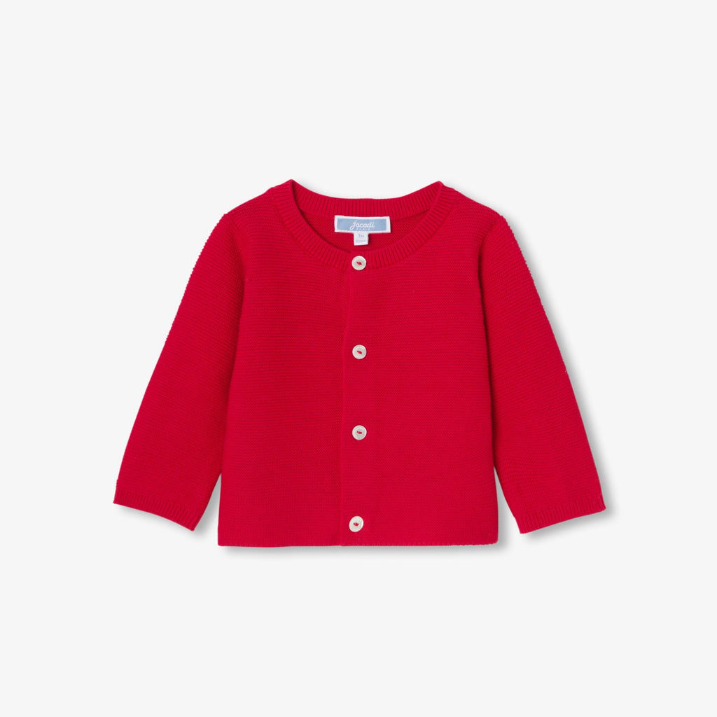 JC-NB070 - Jacadi Newborn garter-stitch cotton cardigan