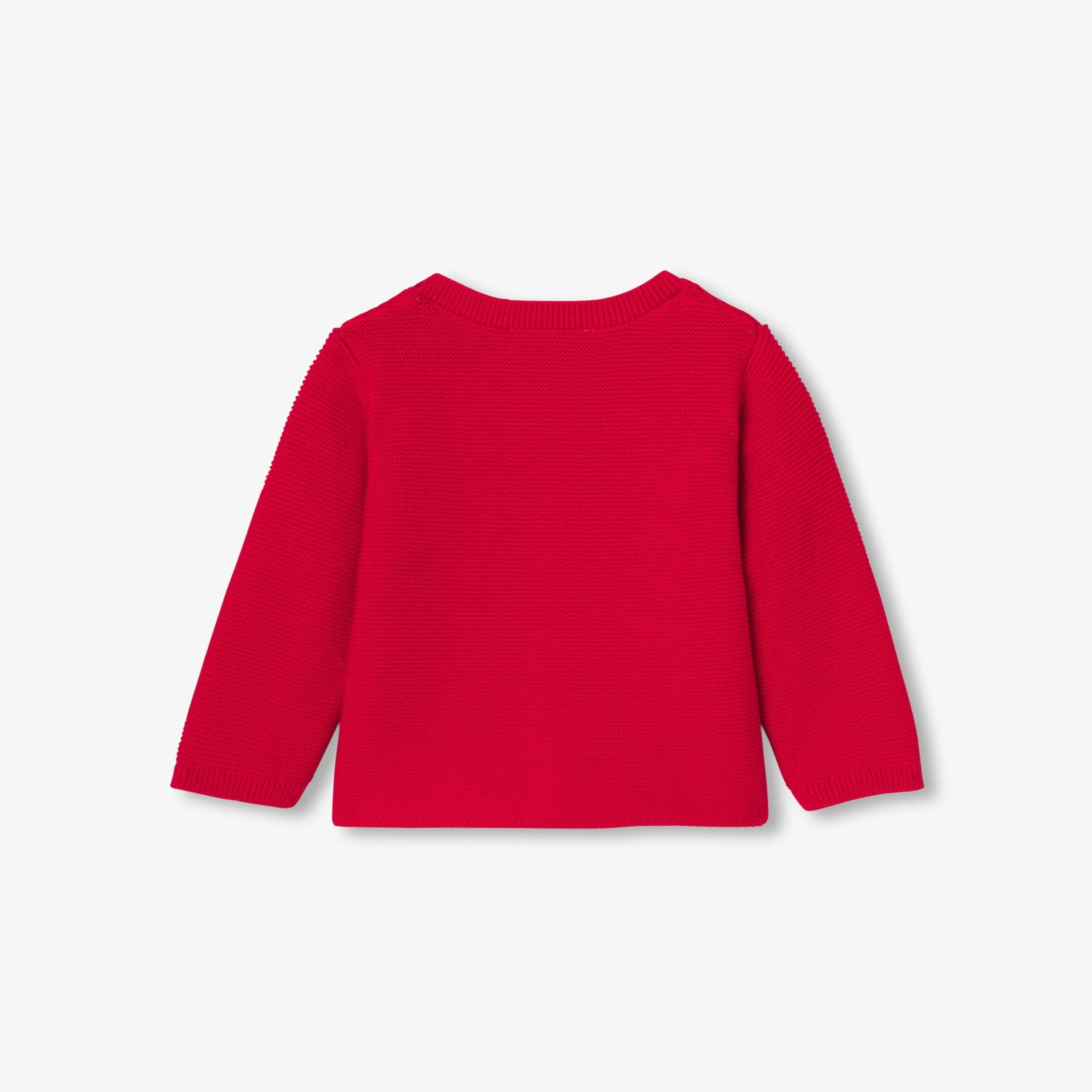 Baby boy cotton garter-stitch cardigan - Jacadi Red