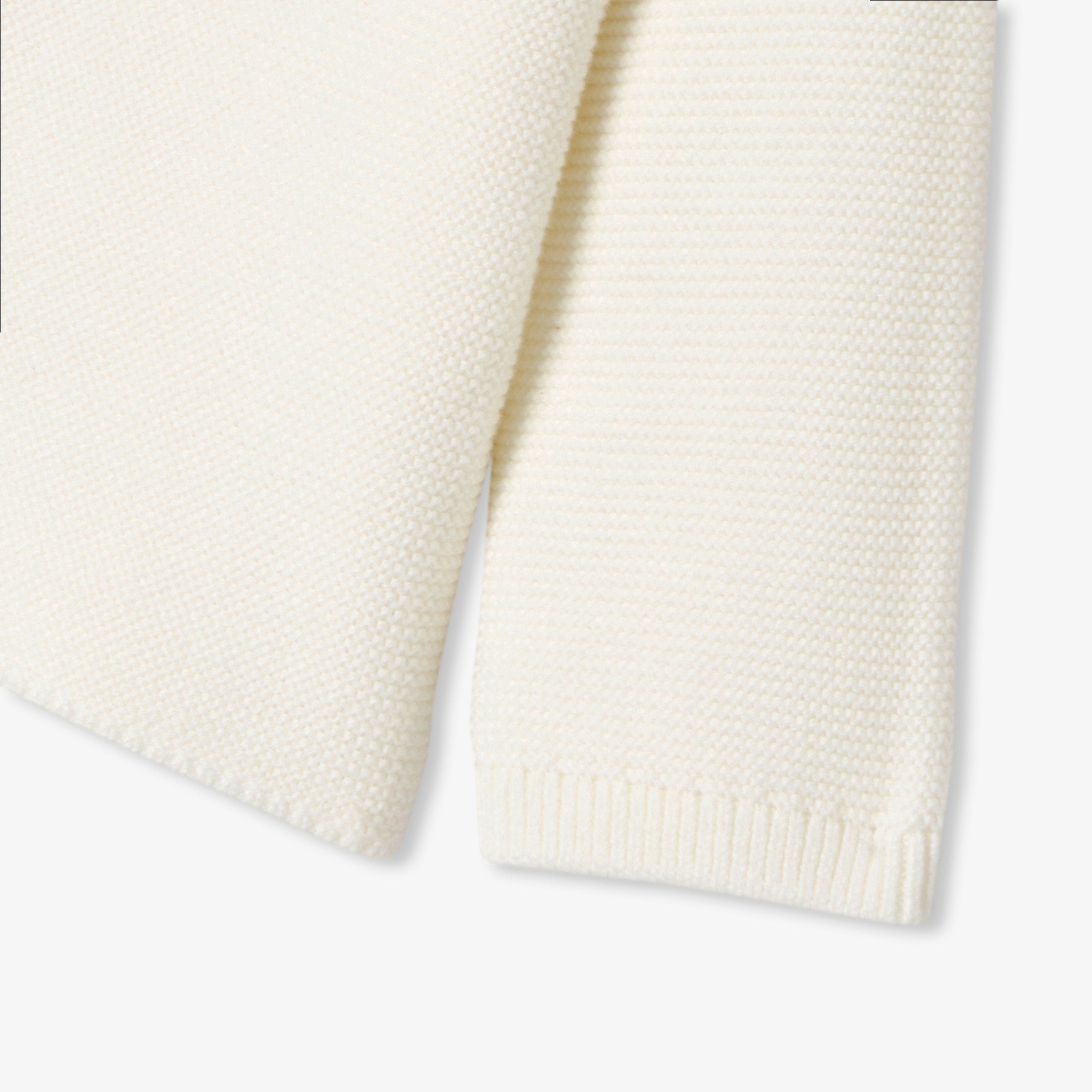 Baby boy cotton garter-stitch cardigan - Jacadi Sweet White