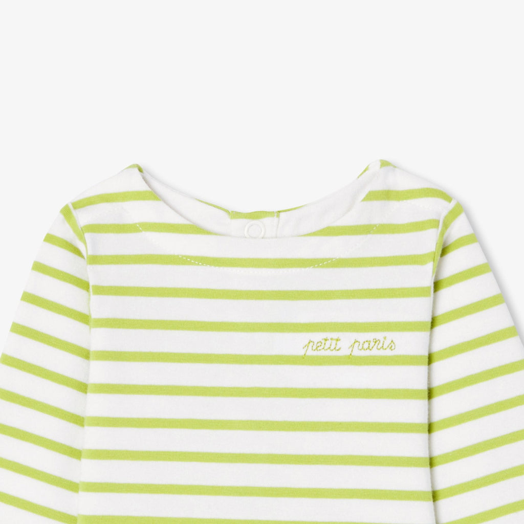 Baby striped cotton bodysuit