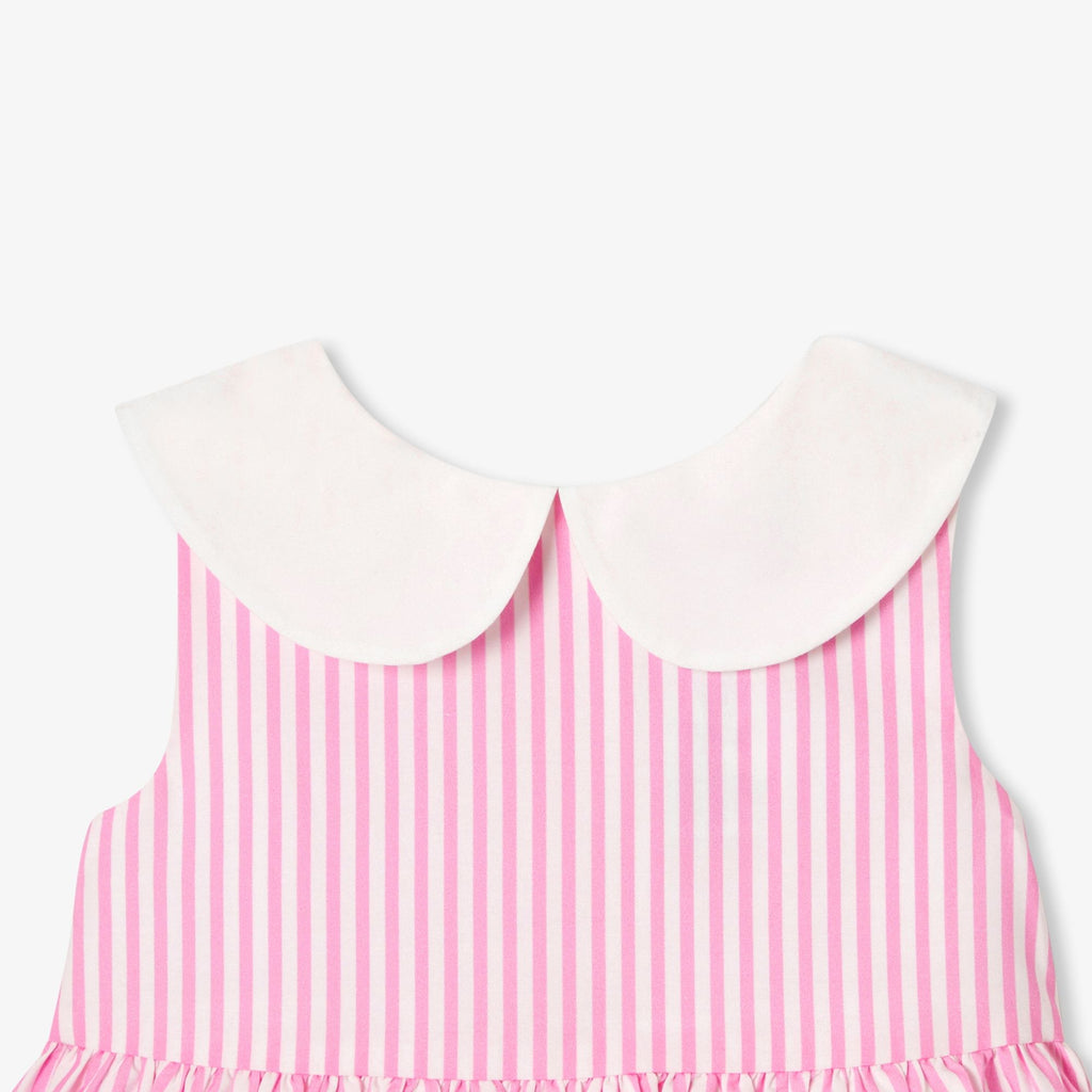 Baby girl sleeveless poplin dress - Pink/Multicolour