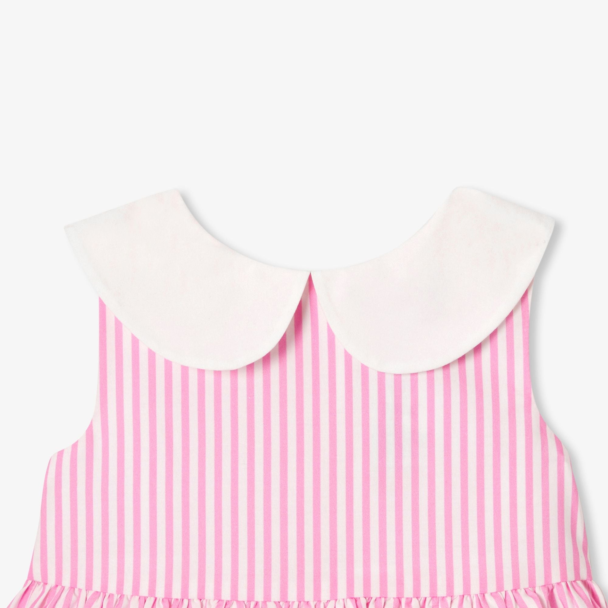 Baby girl sleeveless poplin dress - Pink/Multicolour